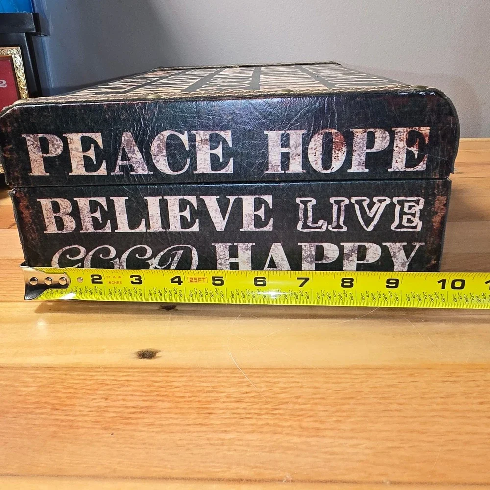 Vintage Style Inspirational Typography Decorative Storage Trunk Suitcase Box